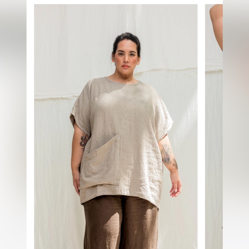 Elizabeth Suzann Harper Tunic in Midweight Linen / Flax